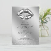 Silver Faux Glitter Bachelorette Party Kaart (Staand voorkant)