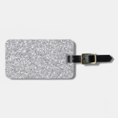 Silver Faux Glitter Bagagelabel (Voorkant horizontaal)