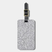 Silver Faux Glitter Bagagelabel (Voorkant verticaal)