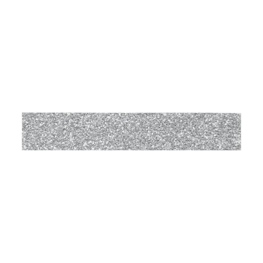 Silver Faux Glitter Belly Band Uitnodigingen Wikkel (Vlak)