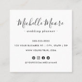 Silver faux glitter border custom logo elegant vierkante visitekaartje (Achterkant)