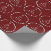 Silver Faux Glitter Burgundy Red Kerstmis Cadeaupapier (Hoek)