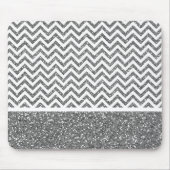Silver Faux Glitter Chevron Muismat (Voorkant)
