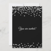 Silver Faux Glitter Confetti Black Couple's Shower Kaart (Achterkant)