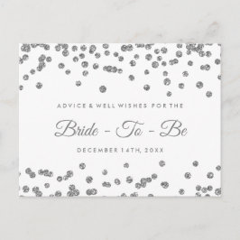 Silver Faux Glitter Confetti Bridal Advice Advieskaart