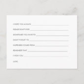 Silver Faux Glitter Confetti Bridal Advice Advieskaart (Achterkant)