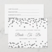 Silver Faux Glitter Confetti Bridal Advice Advieskaart (Voorkant / Achterkant)