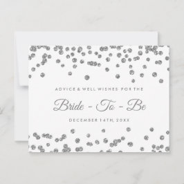 Silver Faux Glitter Confetti Bridal Advice Advieskaart