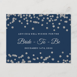 Silver Faux Glitter Confetti Navy Bridal Advice Advieskaart