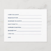 Silver Faux Glitter Confetti Navy Bridal Advice Advieskaart (Achterkant)