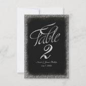 Silver Faux Glitter en Black Glam Table Card Numbe Kaart (Voorkant)