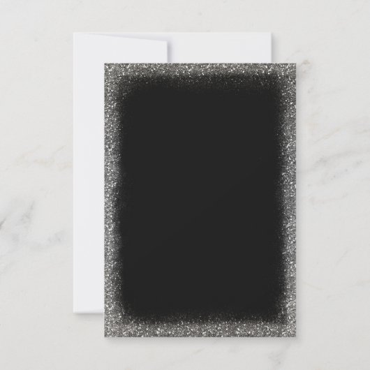 Silver Faux Glitter en Black Glam Table Card Numbe Kaart (Achterkant)