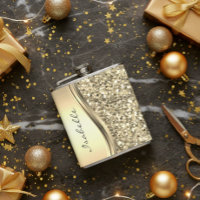 Silver Faux Glitter Glam Bling Personalized Metal