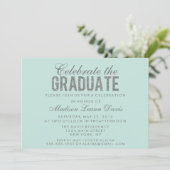 Silver Faux Glitter Graduation Party Invitation Kaart (Staand voorkant)