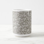 Silver (faux) Glitter Hanukkah Mok<br><div class="desc">Vragen? Regella@Rocketmail.com</div>