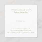 Silver Faux Glitter  Kroon Lijst Vierkante Visitekaartje (Achterkant)