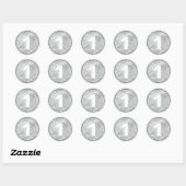 Silver Faux Glitter Nummer Tekst Sjabloon Stickers (Vel)