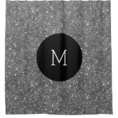 Silver Faux Glitter Pattern Girly Monogram Douchegordijn (Voorkant)