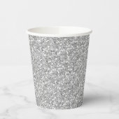 Silver Faux Glitter Pink Paper Cups Papieren Bekers (Links)