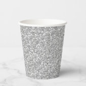 Silver Faux Glitter Pink Paper Cups Papieren Bekers (Voorkant)