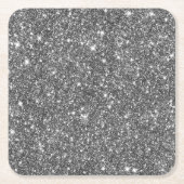 Silver Faux Glitter Shining Pattern Bling Kartonnen Onderzetters (Voorkant)