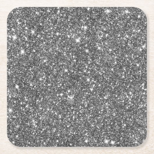 Silver Faux Glitter Shining Pattern Bling Kartonnen Onderzetters (Voorkant)