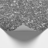 Silver Faux Glitter Shining Pattern Girly Cadeaupapier (Hoek)