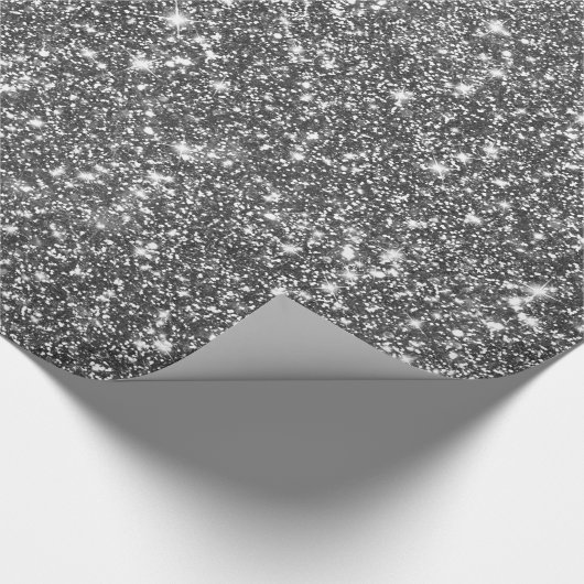 Silver Faux Glitter Shining Pattern Girly Cadeaupapier (Hoek)