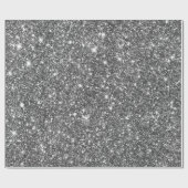 Silver Faux Glitter Shining Pattern Girly Cadeaupapier (Vlak)