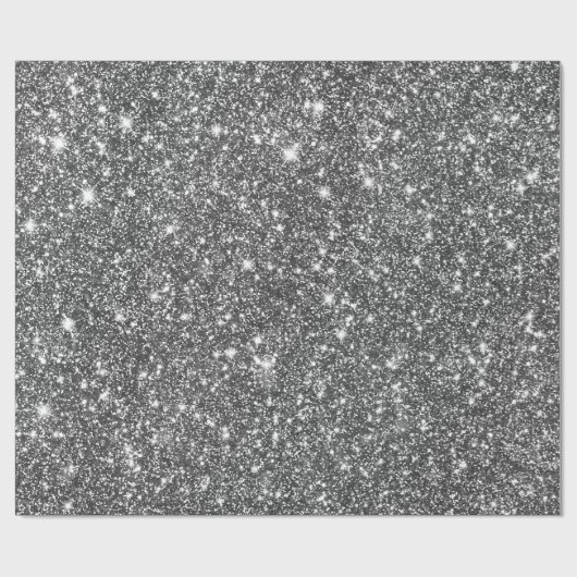 Silver Faux Glitter Shining Pattern Girly Cadeaupapier (Vlak)