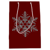 Silver Faux Glitter Snowflake Medium Cadeauzakje (Voorkant)