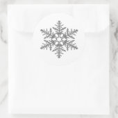 Silver Faux Glitter Snowflake Ronde Sticker (Tas)