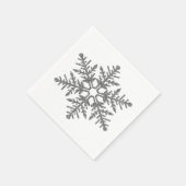 Silver Faux Glitter Snowflake Servet (Hoek)