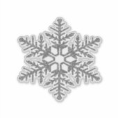 Silver Faux Glitter Snowflake Sticker (Voorkant)