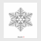 Silver Faux Glitter Snowflake Sticker (Vel)