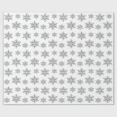 Silver Faux Glitter Snowflakes Cadeaupapier (Vlak)