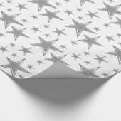Silver Faux Glitter Stars Cadeaupapier (Hoek)