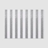 Silver Faux Glitter Striped Tissue Paper Tissuepapier (Voorkant)