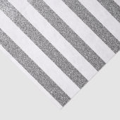 Silver Faux Glitter Striped Tissue Paper Tissuepapier (Detail)