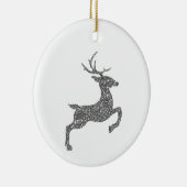 Silver Faux Glitter Texture Jumping Deer Shape Keramisch Ornament (Rechts)