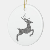 Silver Faux Glitter Texture Jumping Deer Shape Keramisch Ornament (Links)