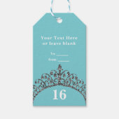 Silver Faux Glitter Tiara Crown Custom Party Favor Cadeaulabel (Voorkant)