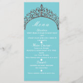 Silver Faux Glitter Tiara Crown Party Menu Kaart (Voorkant)