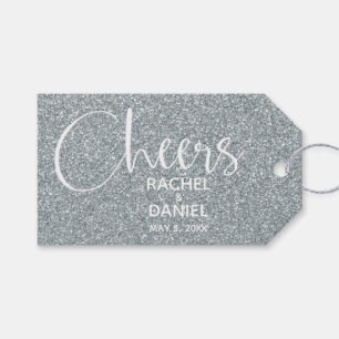 Silver Faux Glitter Wedding Favor Cadeaulabel