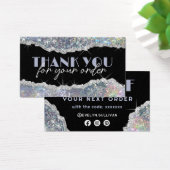 Silver faux iridescent glitter-kaart visitekaartje (Bureau)