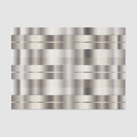 Silver Faux Metallic Diagonal Stripes Tissuepapier (Voorkant)