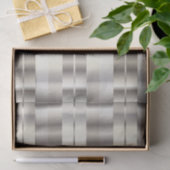 Silver Faux Metallic Diagonal Stripes Tissuepapier (Geschenk)