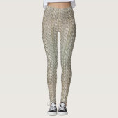 Silver Faux Snake Skin Leggings Mannelijk/Vrouw (Voorkant)