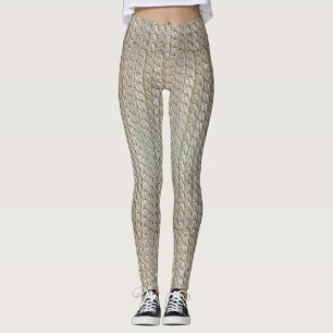 Silver Faux Snake Skin Leggings Mannelijk/Vrouw