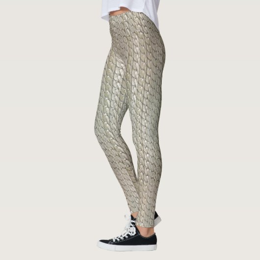 Silver Faux Snake Skin Leggings Mannelijk/Vrouw (Links)